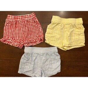 3 Pack Baby GAP Toddler Girls Gingham Shorts Cotton Size 4T